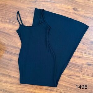 Skims Soft Lounge Long Slip Dress Onyx Black Size na M NWOT